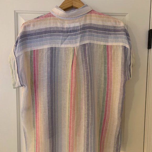 Rails Whitney Rainbow Linen Button Down SIZE SM - Picture 4 of 6
